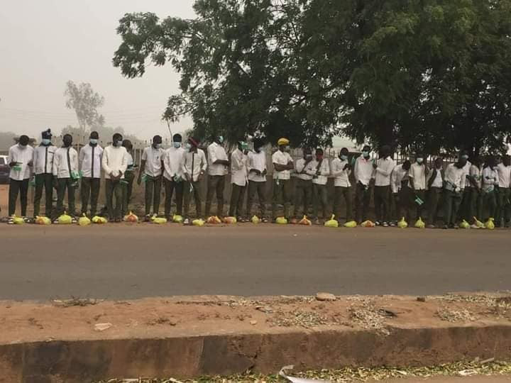 Photos of Zamfara students waiting for President Buhari before he cancelled his trip over poor weather 