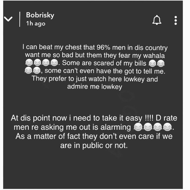"I can beat my chest that 96% of men in this country want me" Bobrisky blows his trumpet 