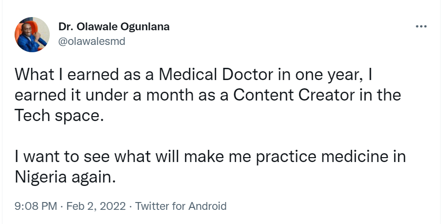Nigerian doctor explains why he dumped medical practice for tech