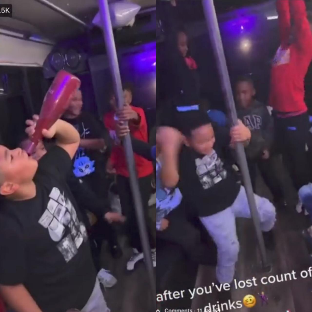 Mixed reactions as 8-year-old gets adult-themed party complete with stripper pole, bottles of non-alcoholic wine, and money to spray 