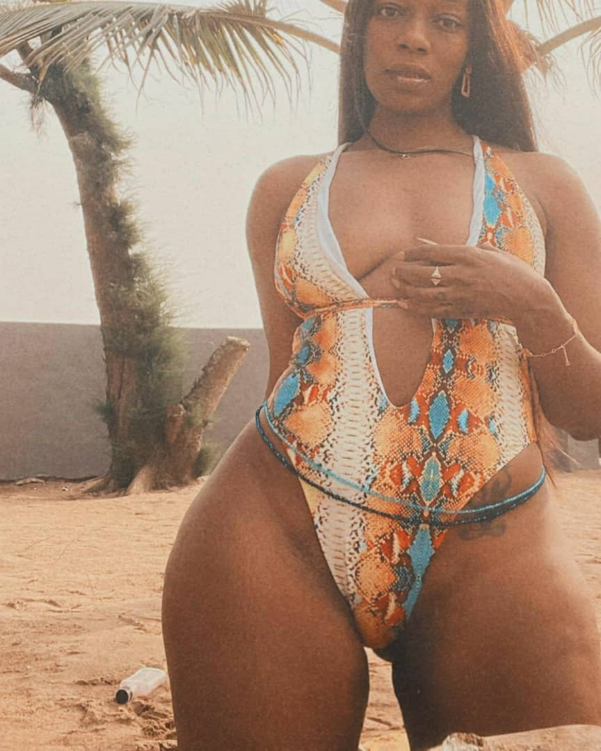 OAP Destiny Amaka flaunts her curves in sexy swimwear photos