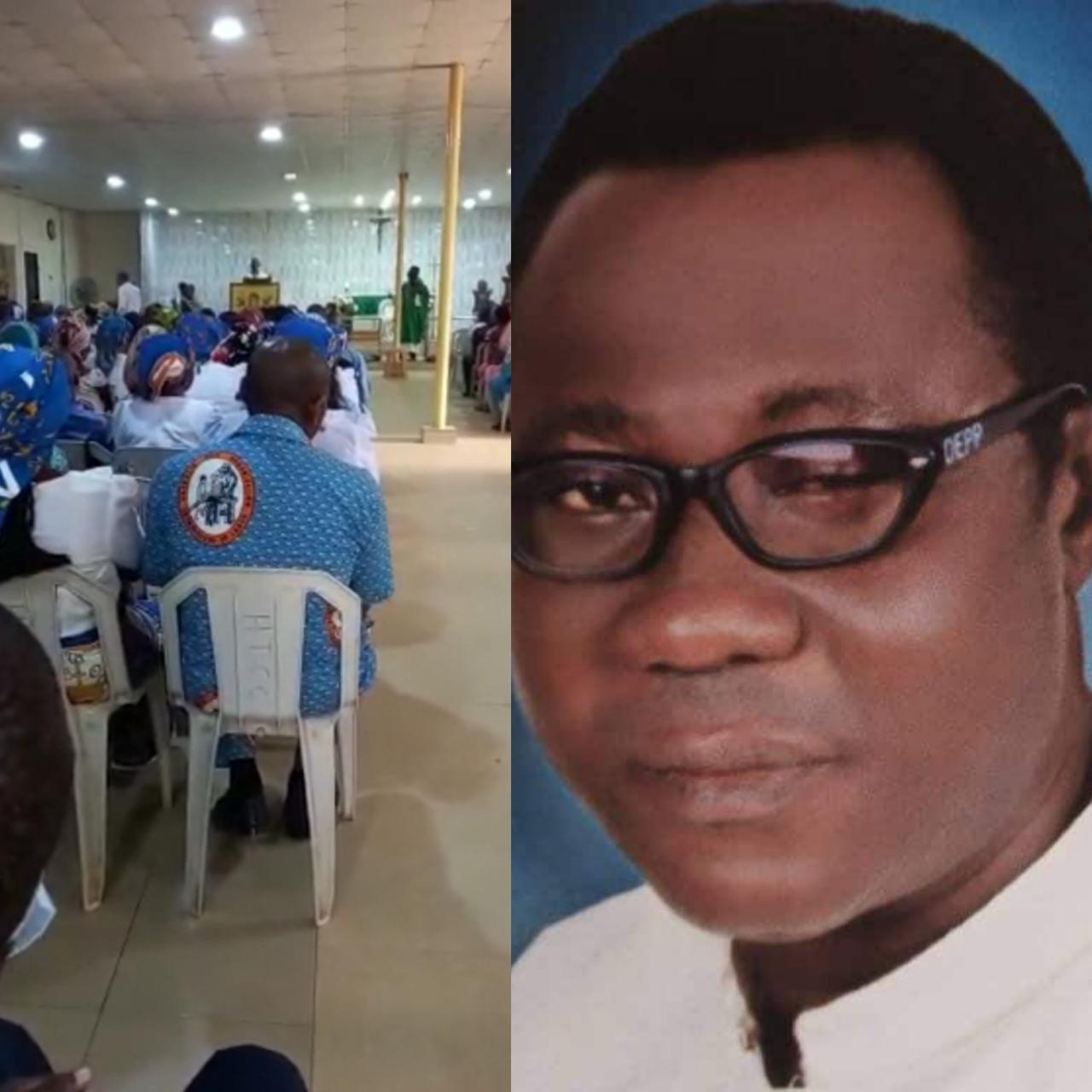 Moment chaos erupts in Catholic Church after a Catholic Priest banned Igbo songs (video)