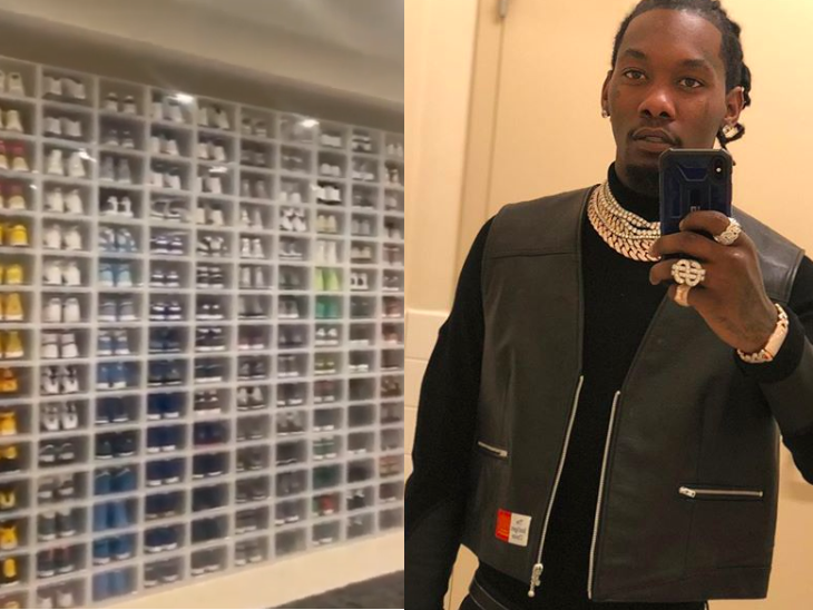 American rapper, Offset shows off his insane Sneaker collection (video)