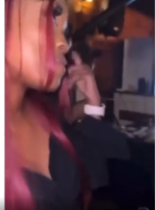 Lady continues partying as her man who was seemingly troubled with the bill they got at the club, tried to settle with the waiter (video)