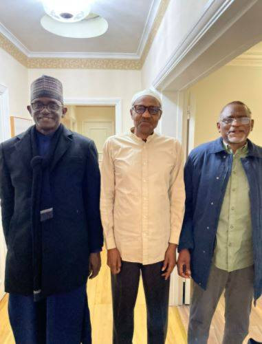 Photos of President Buhari in London