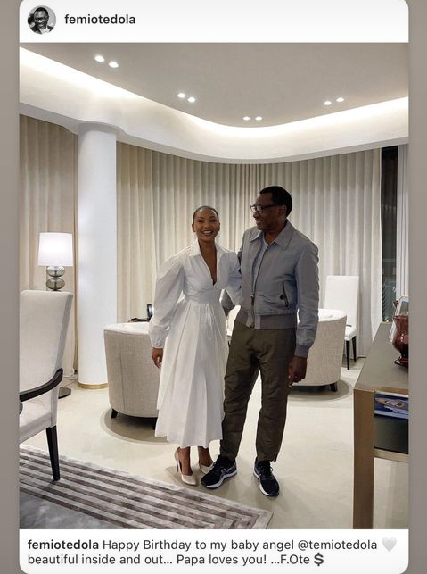 "Beautiful inside and out" - Billionaire businessman Femi Otedola celebrates his daughter, Temi on her 26th birthday