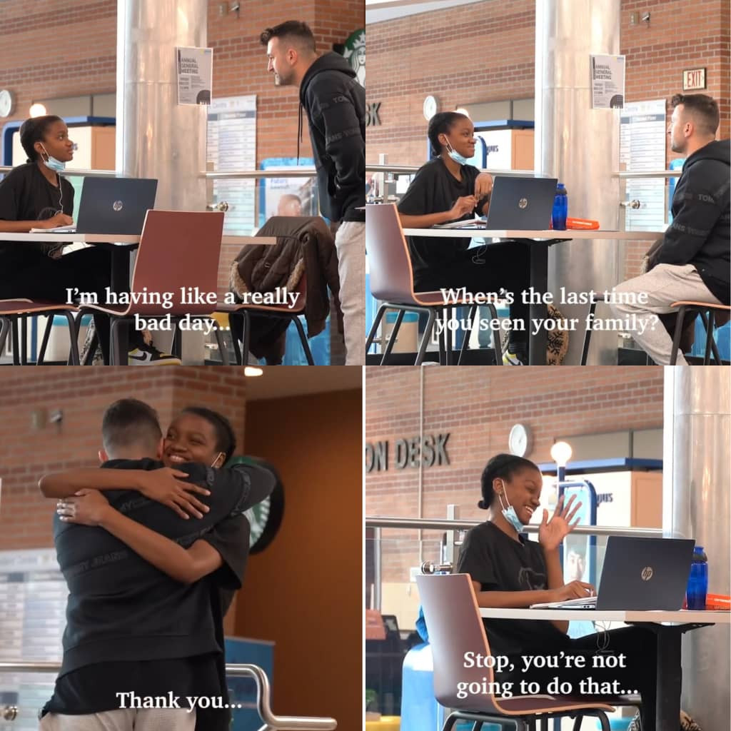 Caucasian man surprises Nigerian girl with $1500 after she agreed to talk him out of his "bad day" (video)