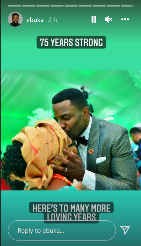 Ebuka celebrates his mother on her 75th birthday 