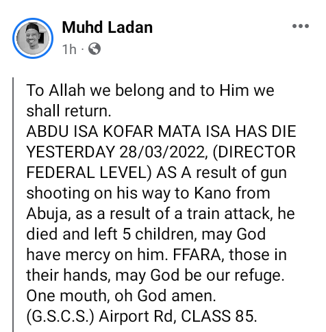 NBTE director killed in Abuja-Kaduna train attack 