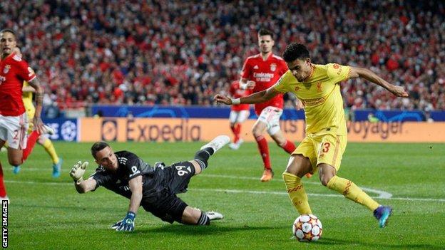 Luis Diaz was making his first Champions League start for Liverpool
