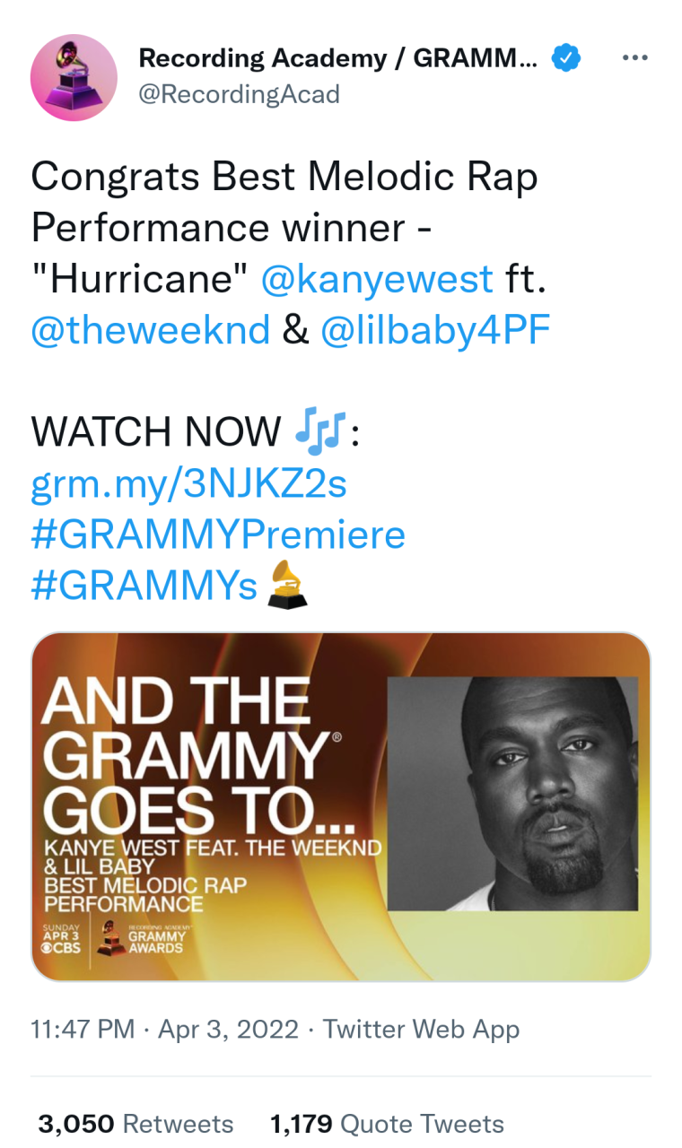 2022 Grammy Awards: Kanye West matches Jay-Z as the rapper with the most Awards in history 