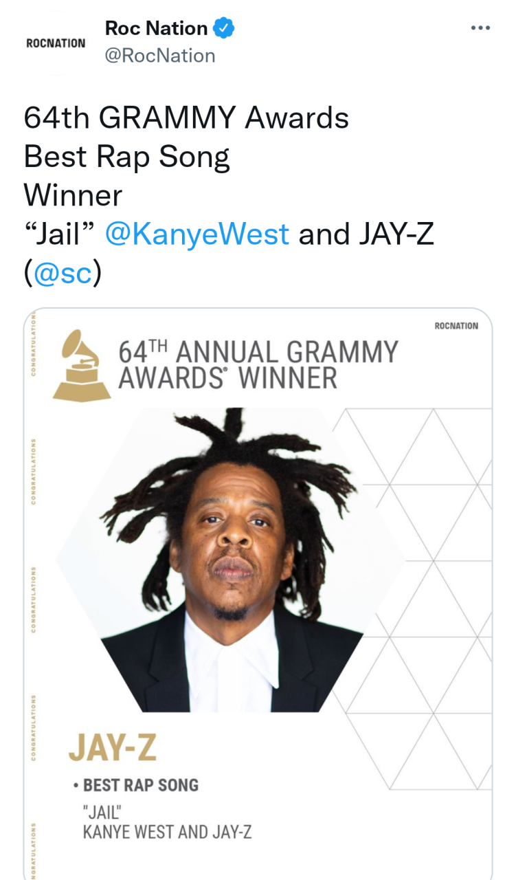 2022 Grammy Awards: Kanye West matches Jay-Z as the rapper with the most Awards in history 