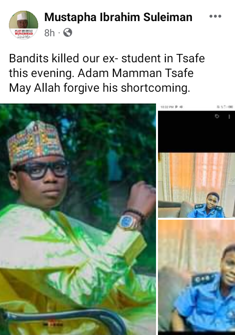 Bandits kill son of Zamfara Commissioner of Security and former DIG, Mamman Tsafe 