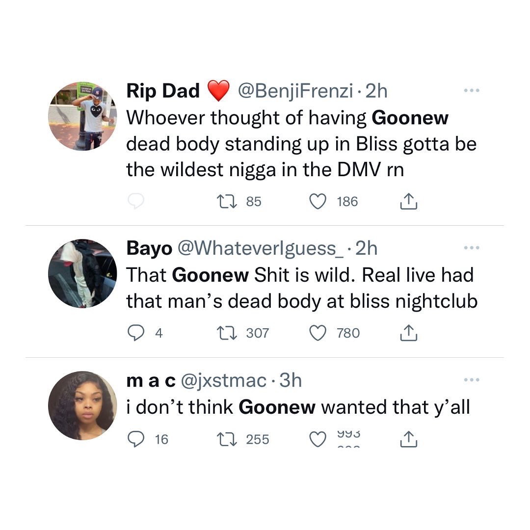 Reactions as funeral for murdered rapper Goonew holds in a night club with his embalmed body propped up on stage (video)