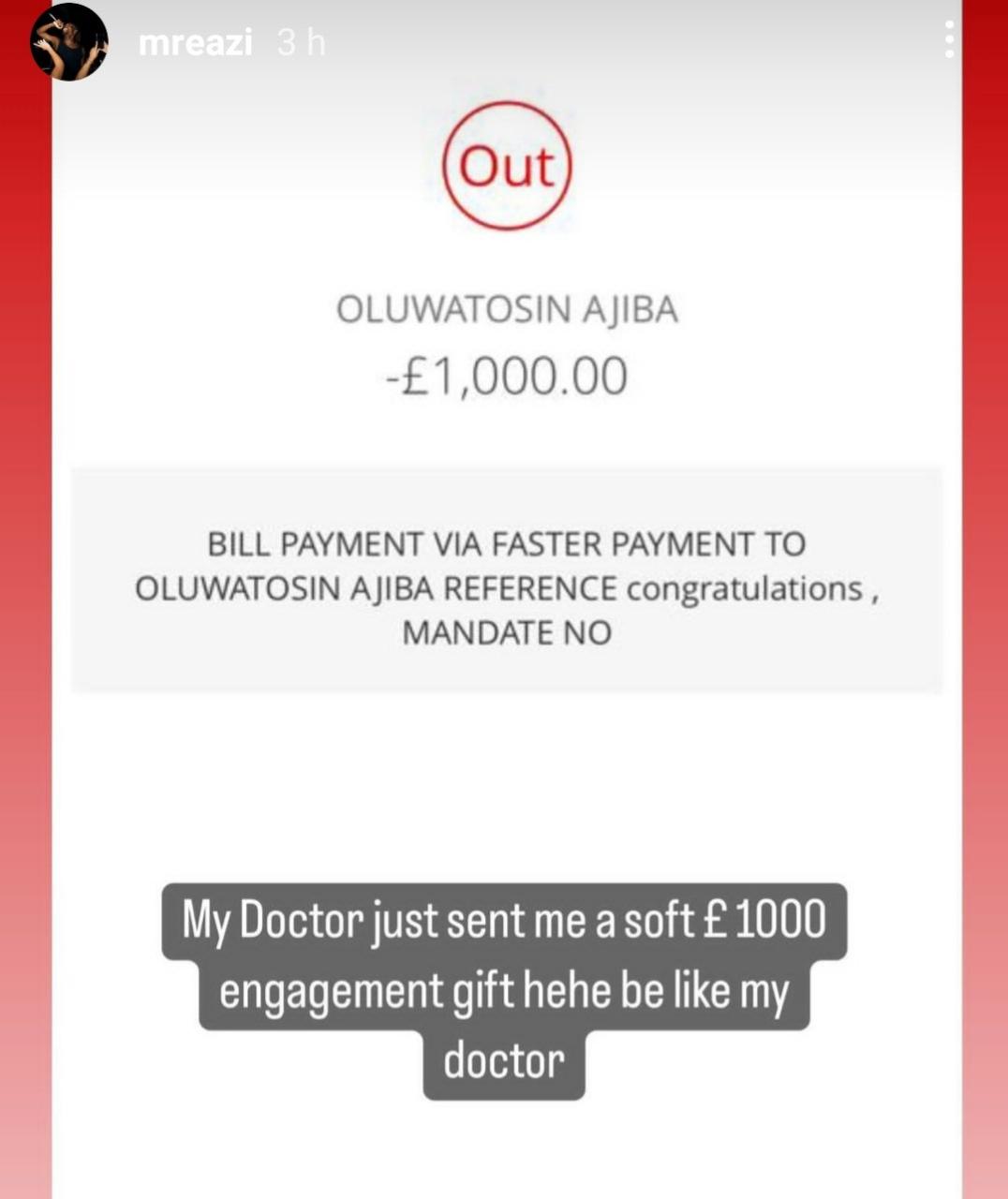 Mr Eazi gets ?1000 engagement gift after proposing to Temi Otedola