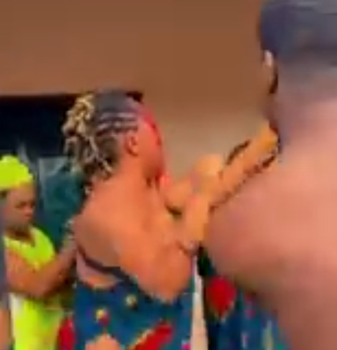 Neighbours intervene as man beats his wife, leaving her and their infant child bleeding (video)