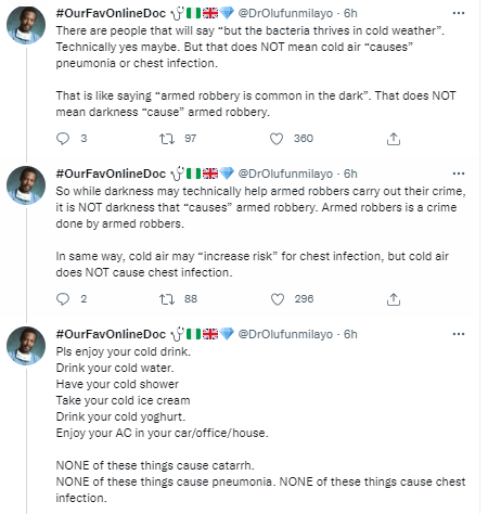 Drinking cold water does not cause Catarrh - Dr Olufunmilayo educates Nigerians