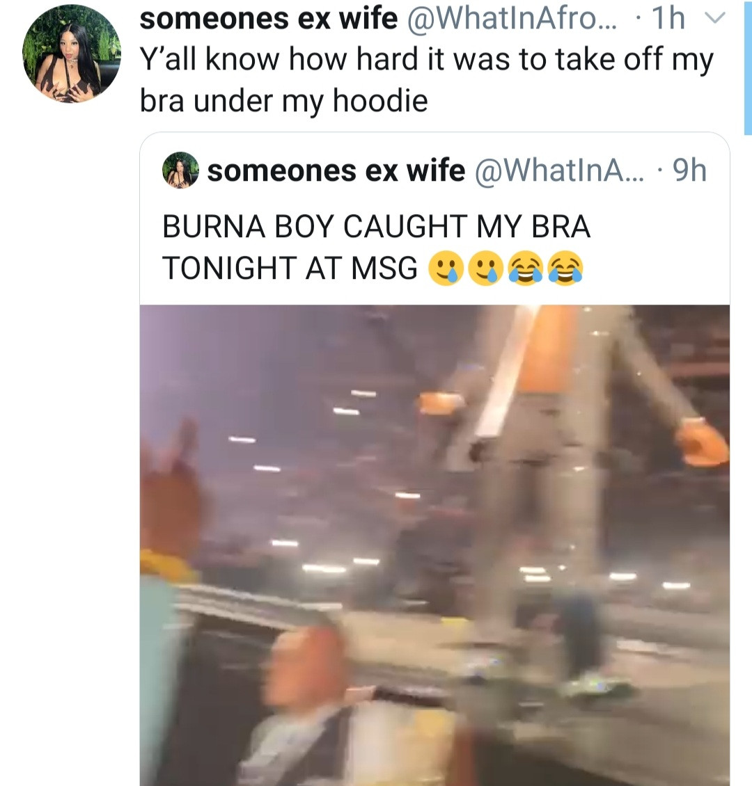 Burna Boy catches a bra as multiple women throw their underwears at him during his performance on stage (video)