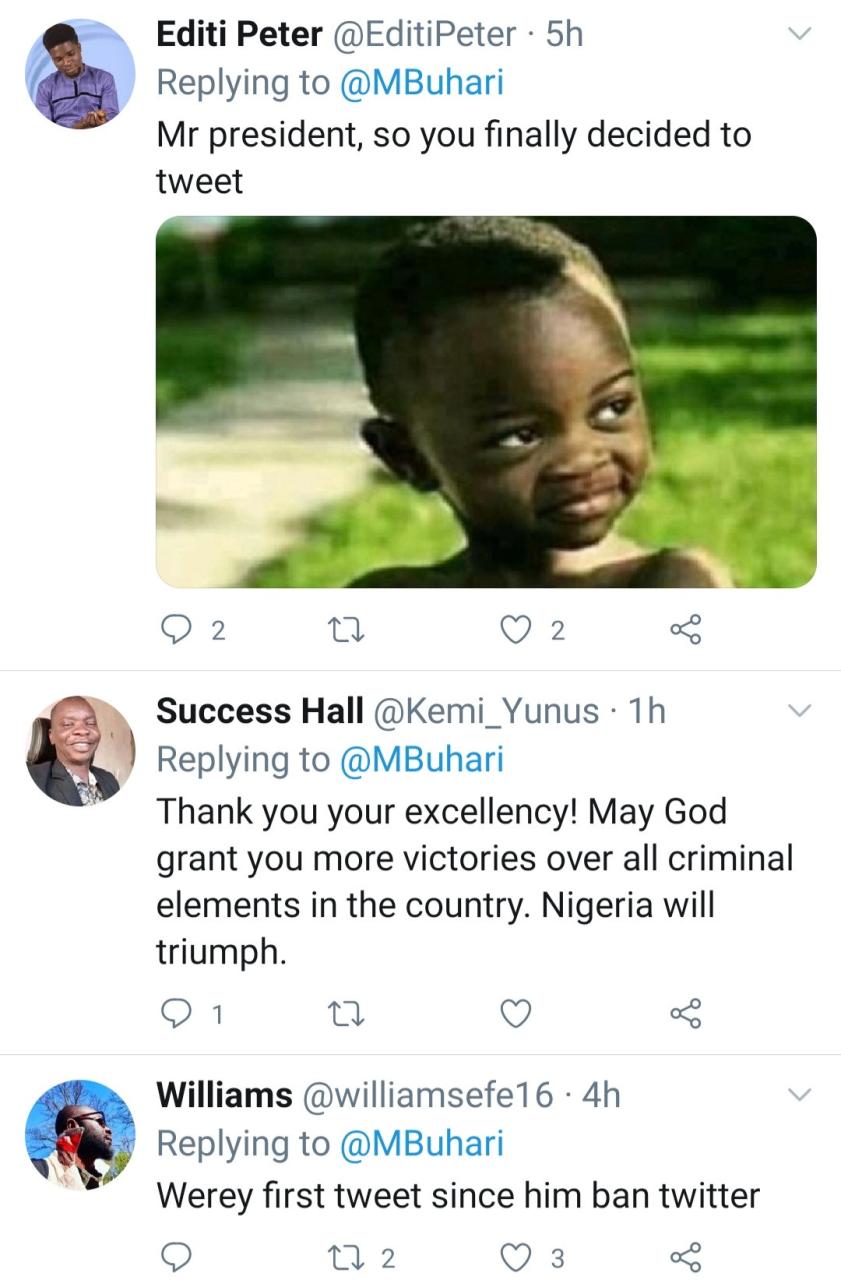 Nigerians react as Buhari returns to Twitter after 11 months following Twitter ban