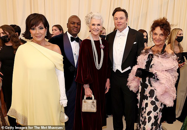 Goofy Elon Musk attends Met Gala red carpet with his mom as he is spotted out in public for the first time since buying Twitter (photos)