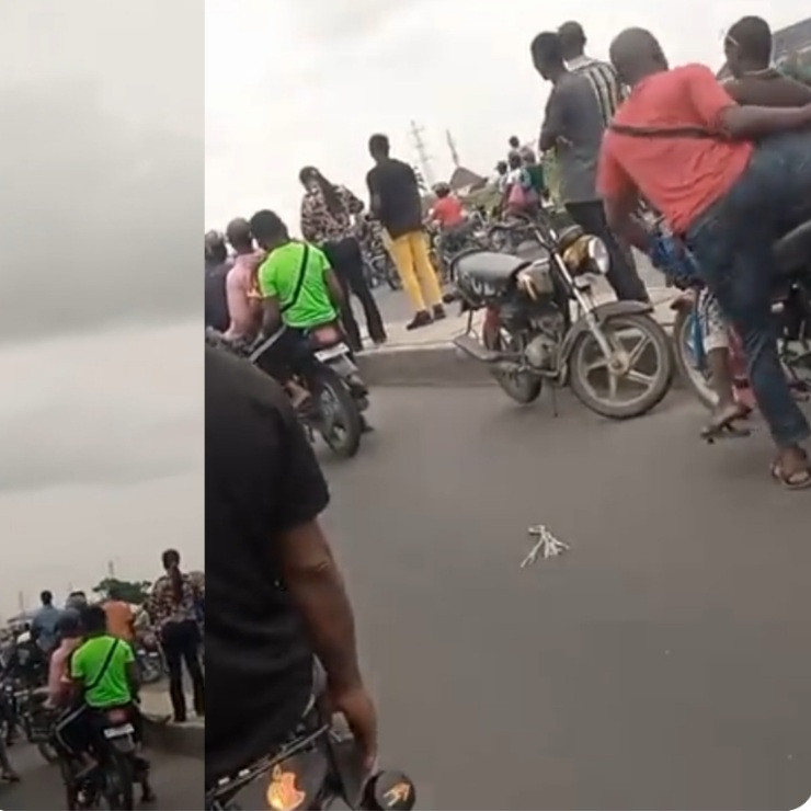 Tension in Ojo as okada riders resist attempts by police officers to enforce the ban on commercial motorcycles in Lagos (video)