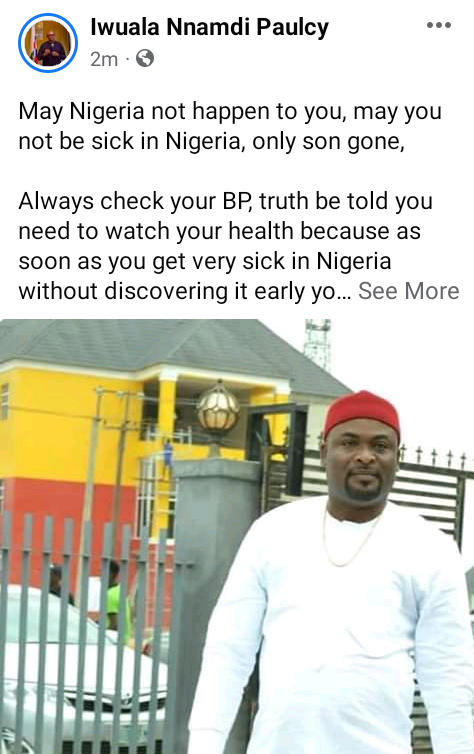 "May Nigeria not happen to you"-  Man mourns friend who allegedly died due to lack of oxygen, ventilator and shortage of bed at hospitals 