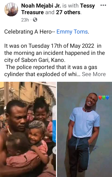 Kano explosion: "May your days be longer and brighter" - Nigerians celebrate heroic young man who rescued school children