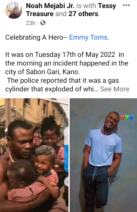 Kano explosion: "May your days be longer and brighter" - Nigerians celebrate heroic young man who rescued school children