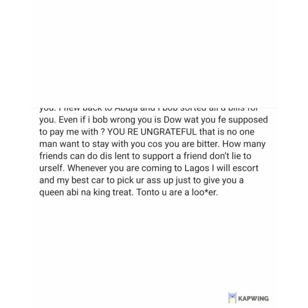 Tonto Dikeh counters Bobrisky