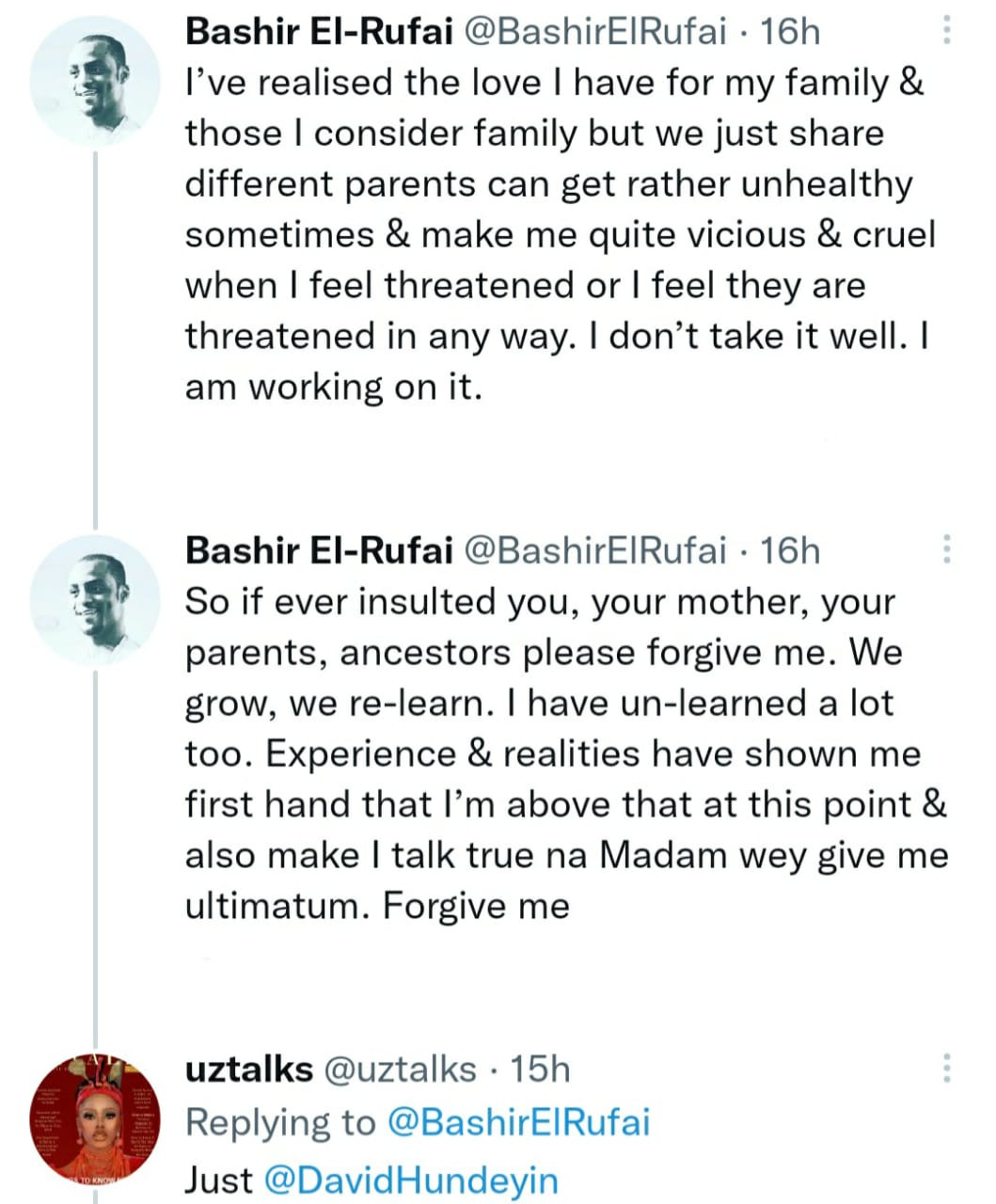 Journalist David Hundeyin drags Bashir El-Rufai after he said he doesn