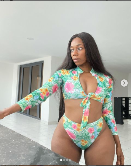 OAP Destiny Amaka flaunts her curves in swimwear photos