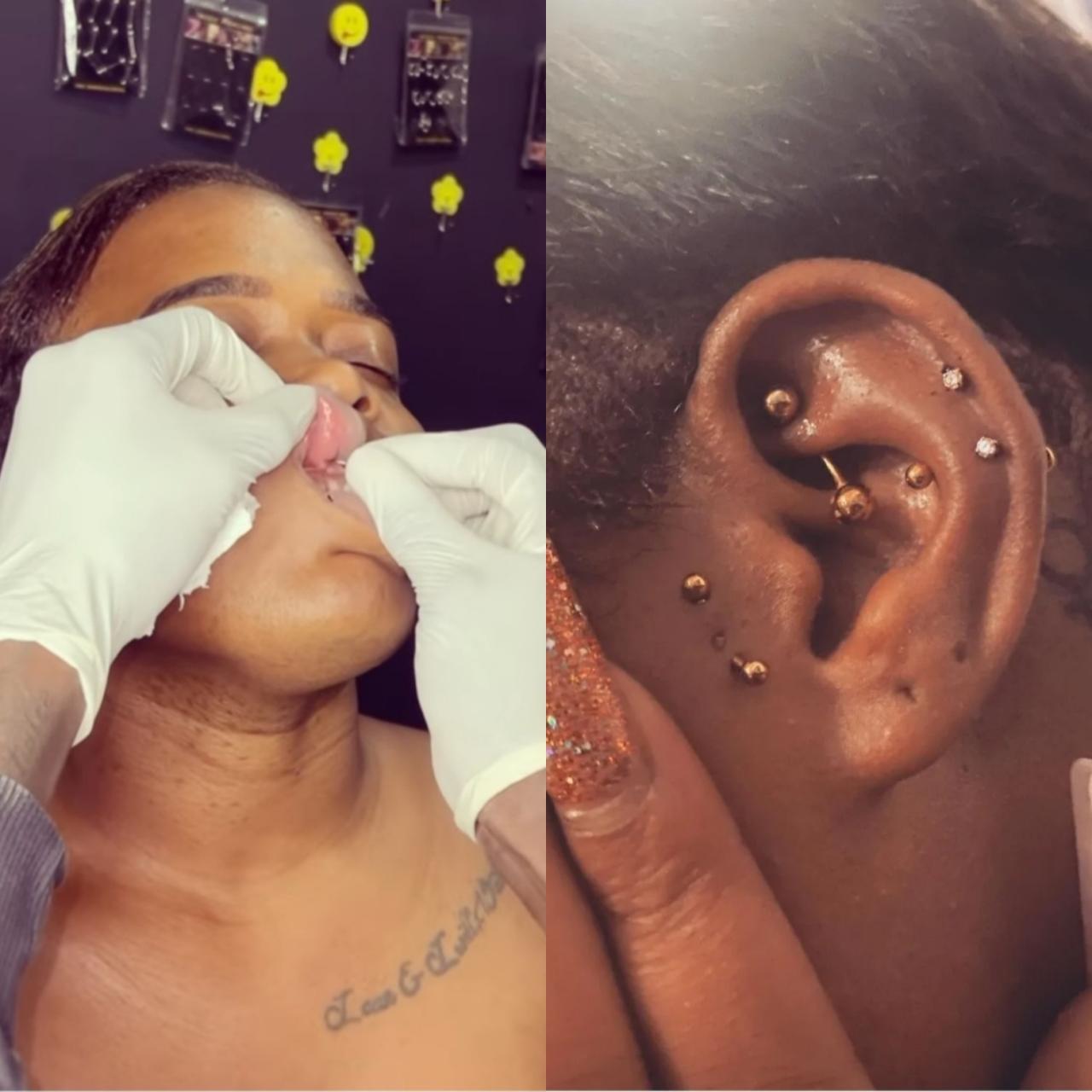 Moet Abebe shows off the piercings she recently got (videos)