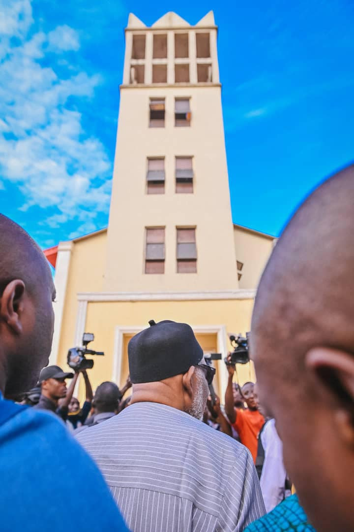 "What we have seen in America is a child play to what happened here" - Governor Akeredolu visits scene of Owo terror attack 