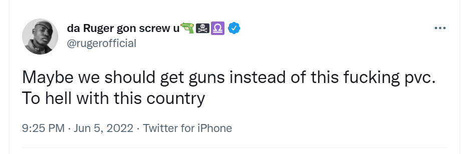 Maybe we should get guns instead of PVC - Singer Ruger