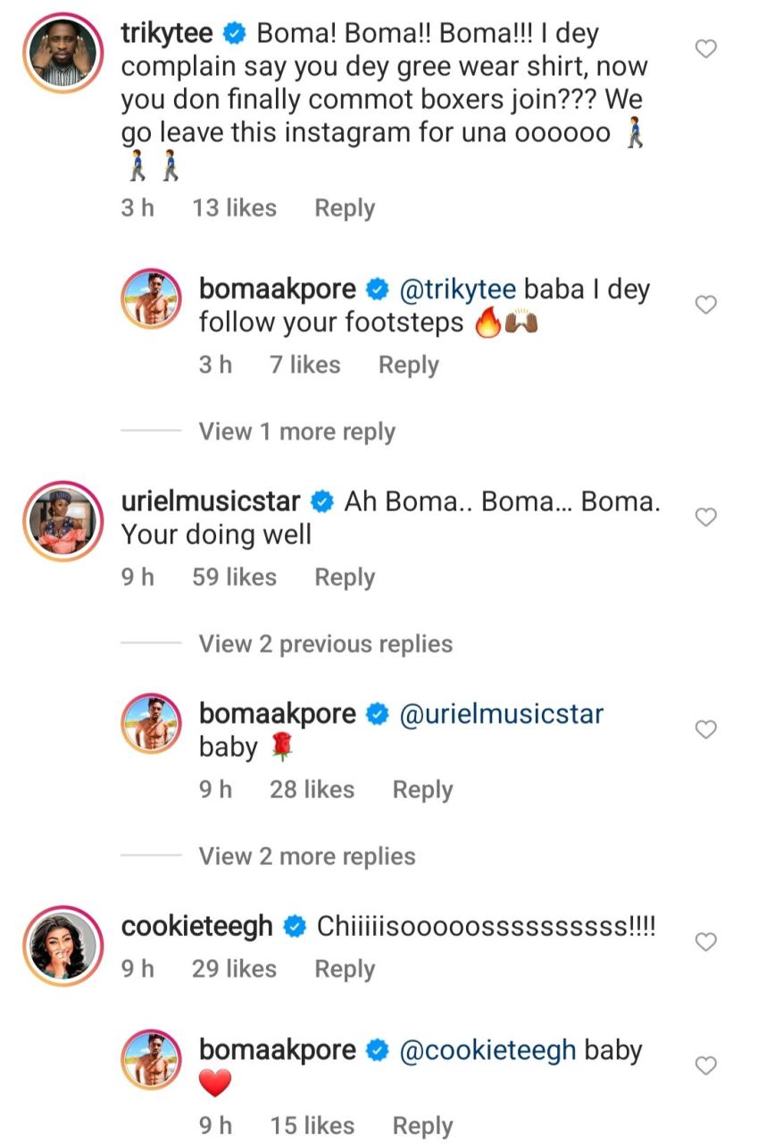 Boma sends pulses racing as he strips for risqu? photo