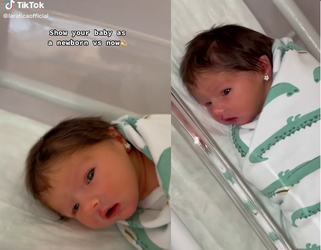 New mum heavily criticised for piercing her daughter