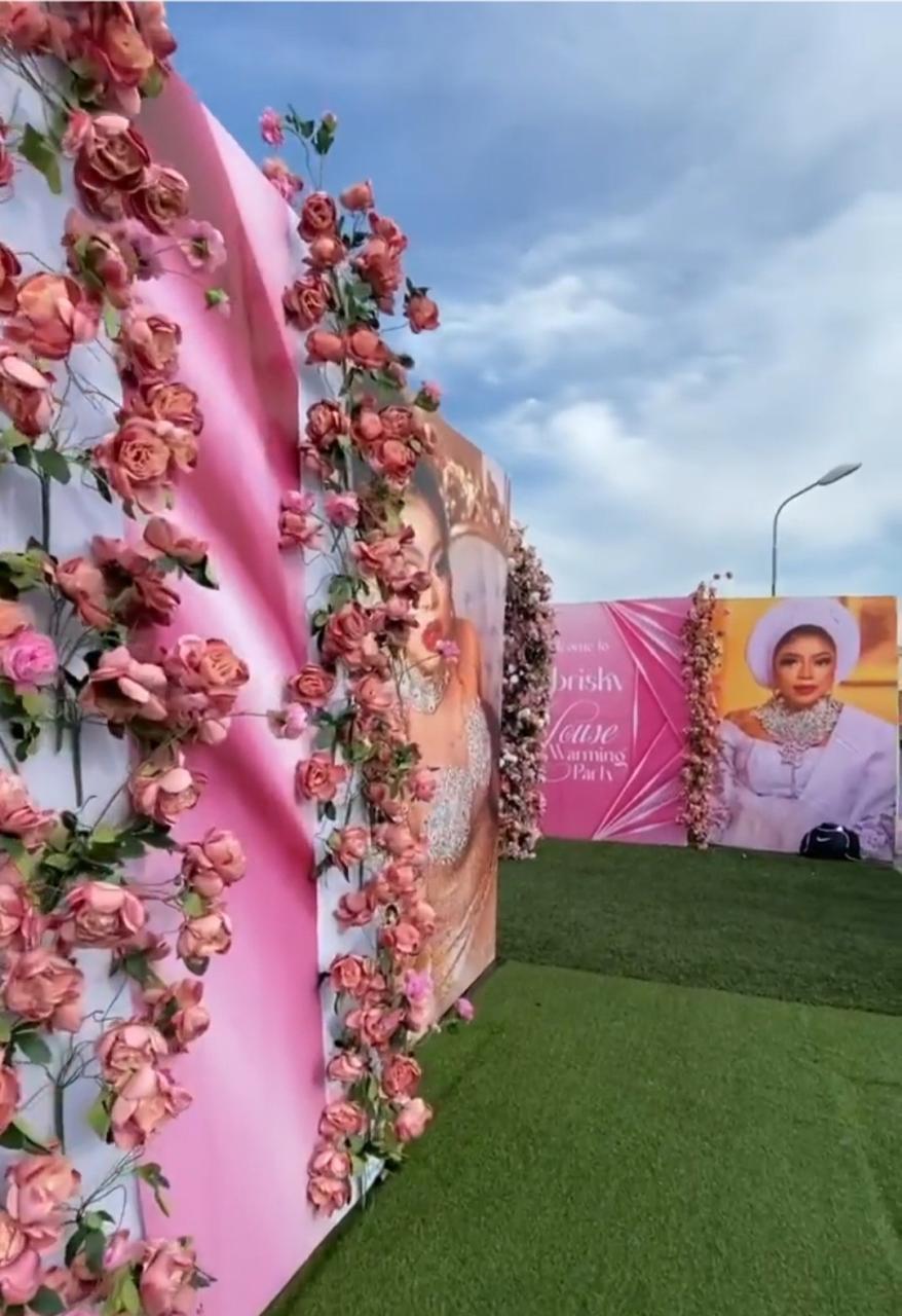 Bobrisky shows off gigantic cake and decorations set for his housewarming (video)