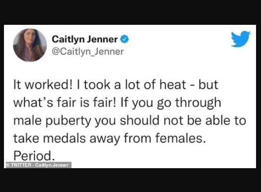 ?What?s fair is fair!?  - Caitlyn Jenner backs swimming governing body