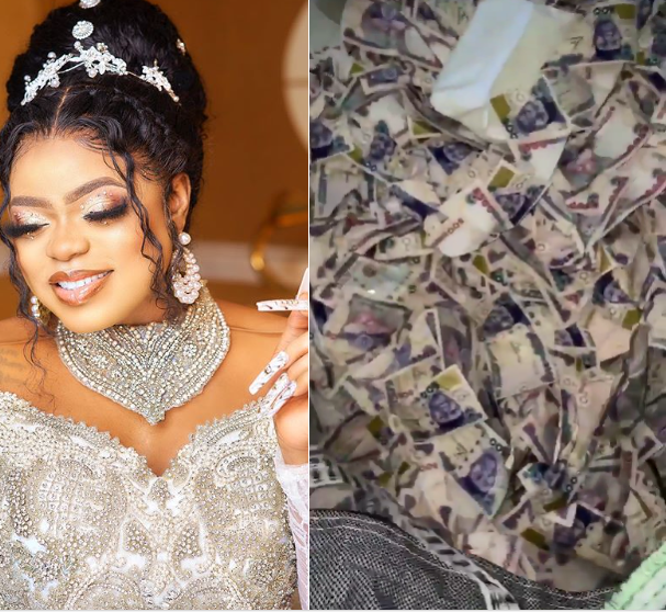 Bobrisky shows off large sum sprayed at his housewarming party (video)