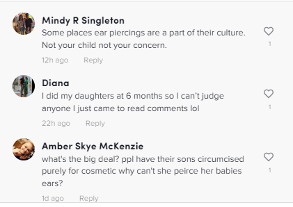 New mum heavily criticised for piercing her daughter