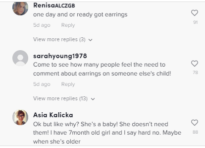 New mum heavily criticised for piercing her daughter