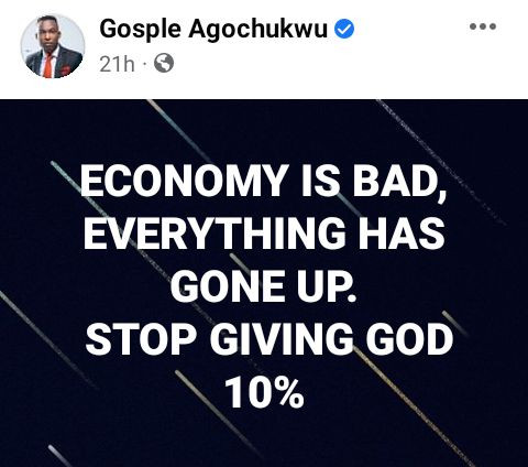 Economy is bad. Stop giving God 10%. Increase your tithe - Nigerian pastor tells Christians 