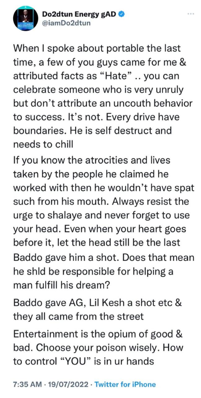 1 million boys saga: OAP Dotun tackles Nigerians blaming rapper Olamide for bringing Portable to limelight