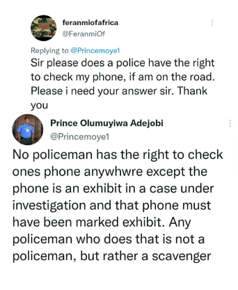 Any police officer who checks your phone is not an officer but a scavenger- police spokesperson, CSP Olumuyiwa Adejobi