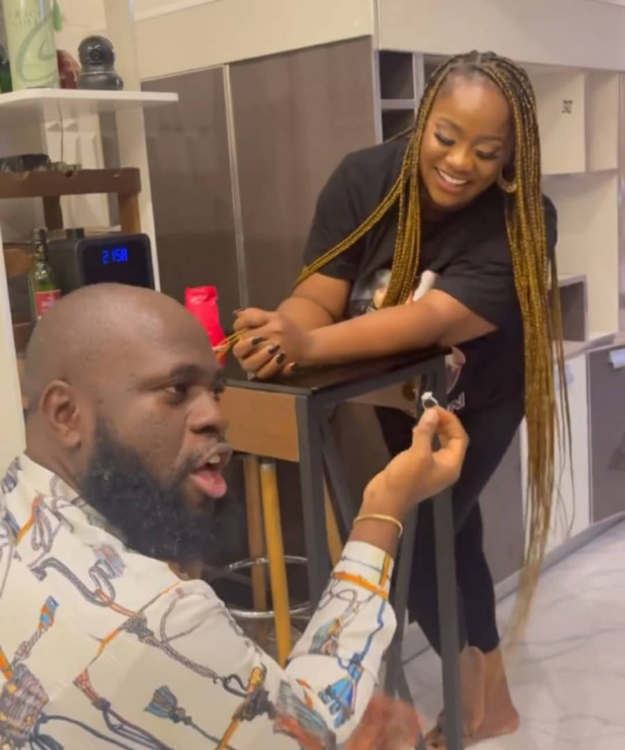 Skitmaker, Lasisi Elenu and actress Nonso Adika are engaged (photos/video)