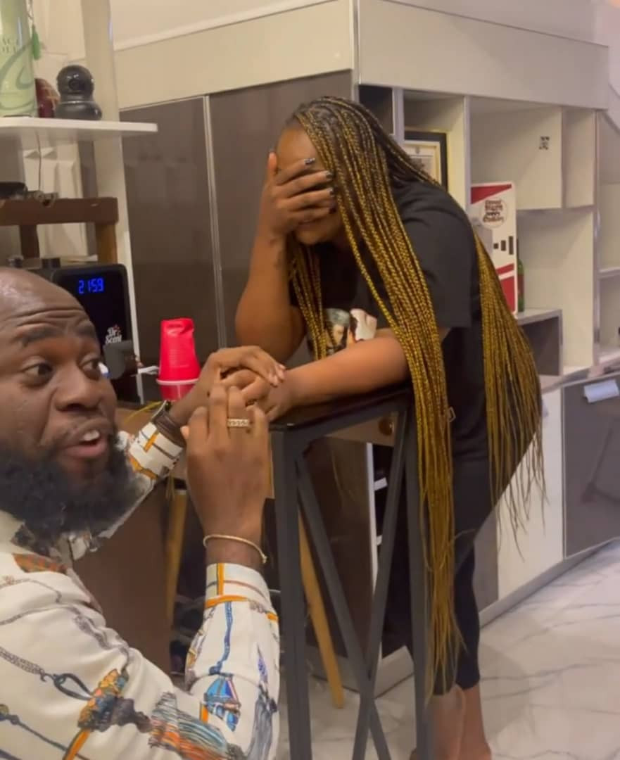 Skitmaker, Lasisi Elenu and actress Nonso Adika are engaged (photos/video)