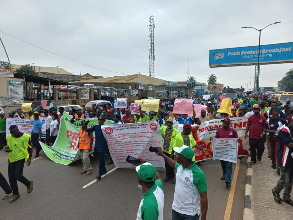 Nigerian Labour Union members begin Nationwide rally over ASUU strike