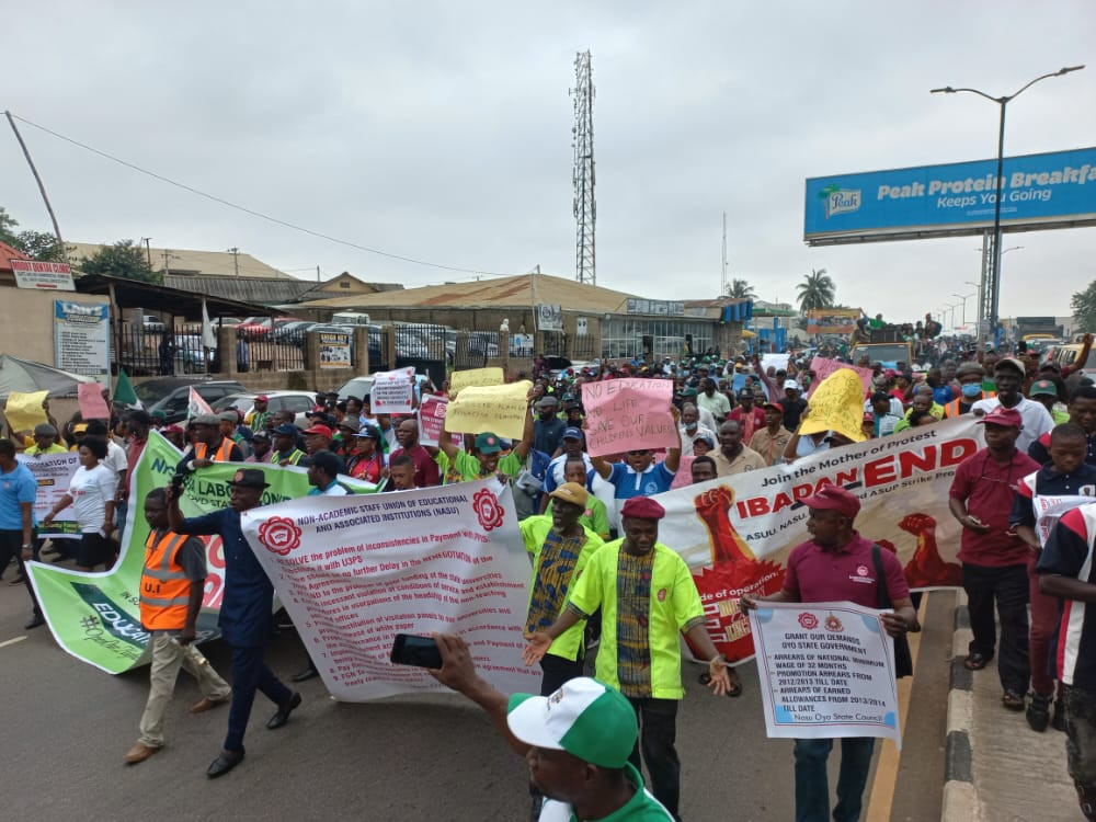 Nigerian Labour Union members begin Nationwide rally over ASUU strike