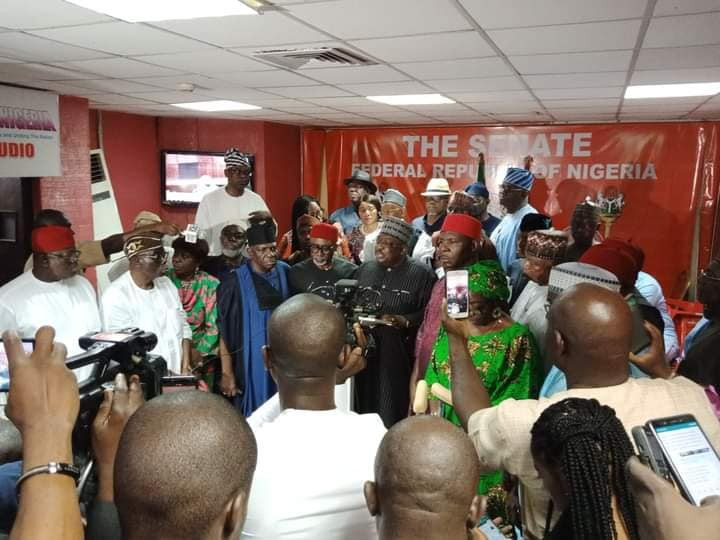 "Buhari must go"- PDP Senators chant as they stage walkout from the Senate during plenary today (video)
