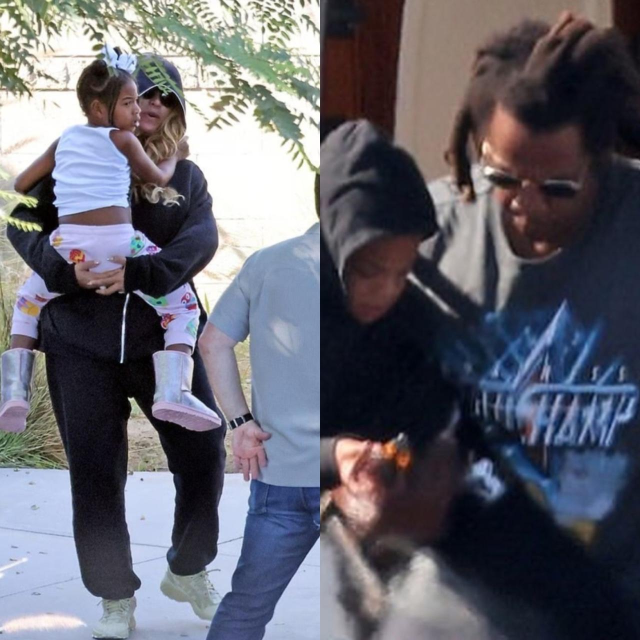 Beyonce, Jay-Z and their kids pictured arriving Los Angeles in style on a private jet (photos)